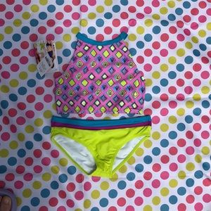 Limeapple Girls Wave’s Halter Tankini set